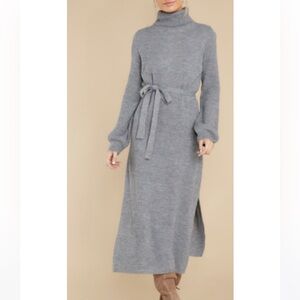 Fore When In Doubt Grey Knit Dress